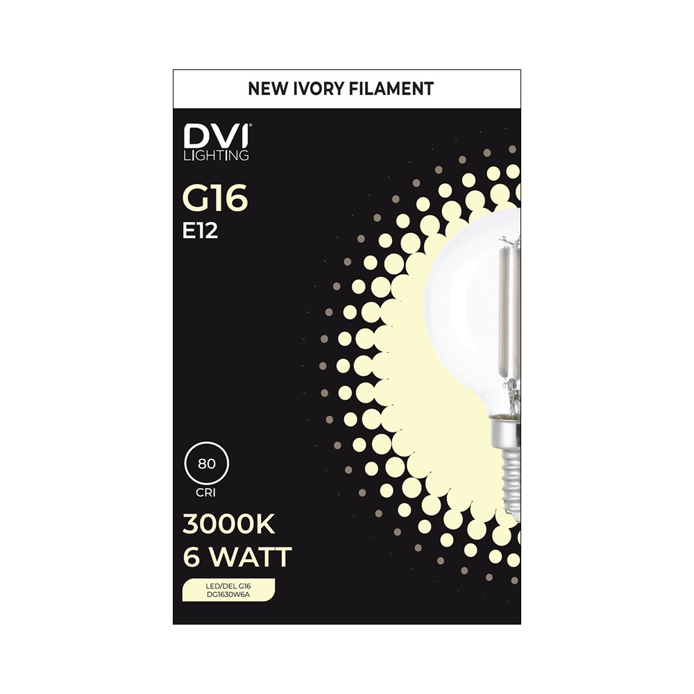 G16 Clear Ivory 80 CRI LED 50W Equivalent - Image 2