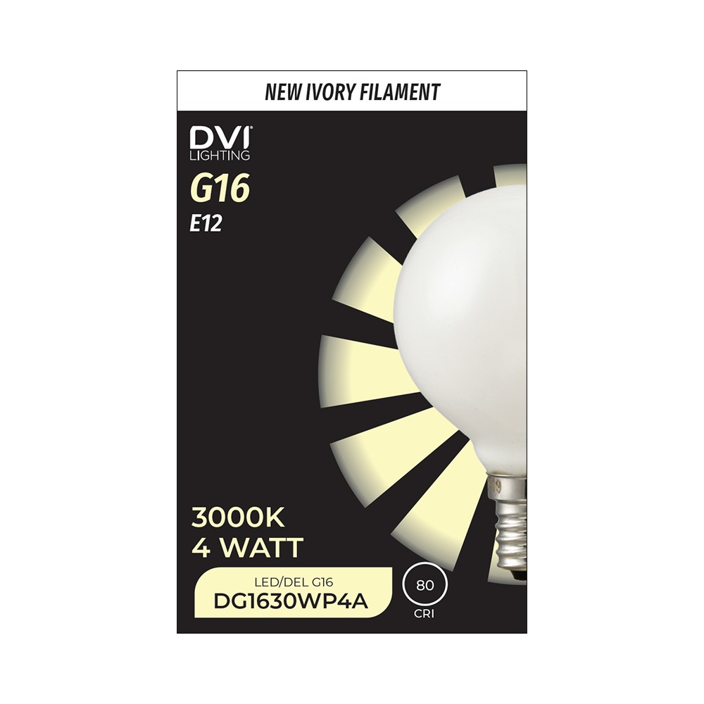 G16 Clear Ivory 80 CRI LED 40W Equivalent - Image 2